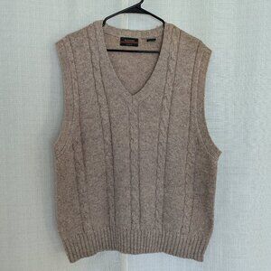 Hill & Archer Vintage Wool Blend Sweater Vest Extra Large Tan